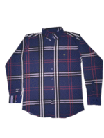 Camisa Hombre Casual Estilo Burberry Azul